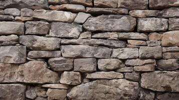 AI generated Old stone wall texture, solid and sturdy background photo