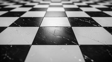 AI generated High contrast black and white pixelated checkerboard with subtle gray tones photo