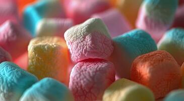 AI generated Colorful Marshmallows Piled Up photo