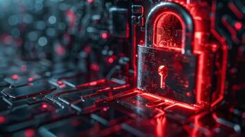 AI generated A lock representing security or a barrier photo