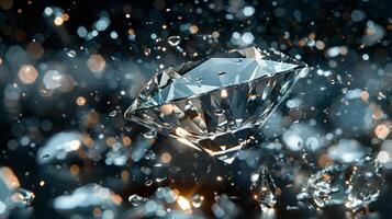 AI generated Diamond shattering like fragile glass, a juxtaposition of strength photo