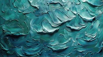 AI generated Abstract Painting Featuring Blue and Green Colors photo