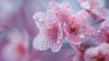 AI generated Natural essence droplets fusing with the essence of a vibrant spring bloom photo