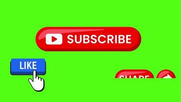 subscribe, like and share buttons motion background video