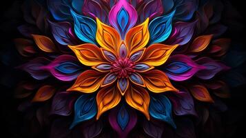 AI generated Kaleidoscope patterns, vibrant symmetry, abstract beauty photo