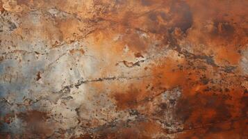 AI generated Close-up of a rusted metal surface, textured, aged by time photo