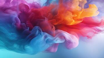 AI generated Rainbow gradient smoke, ethereal, colorful mist photo