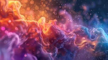 AI generated Ethereal depiction of chemical reactions in vivid colors photo