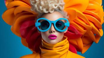 AI generated Fashion forward look with bold color blocking photo