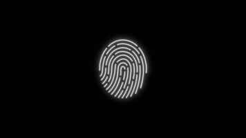 Fingerprint Scanner Animation on dark background. Scanner For Fingerprint Verification. Full HD. 4K video