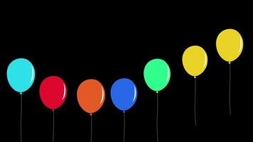 vistoso globos animación movimiento. celebracion con globos 4k resolución. video