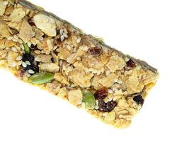 grains and fruits cereal bar. photo