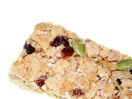 grains and fruits cereal bar. photo