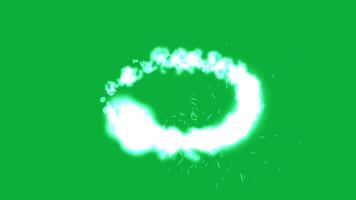 Electric energy spark Circular rotating trail animation effect on green screen background video