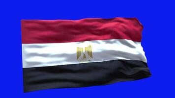 Egypt Flag 3d render waving animation motion graphic isolated on blue screen, green screen chroma key background video