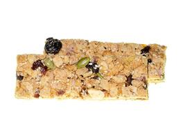 grains and fruits cereal bar. photo