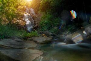 Small waterfall in the forest photo