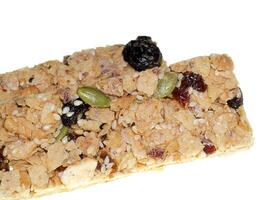 grains and fruits cereal bar. photo