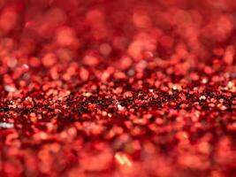 Red Sparkling Glitter bokeh Background. photo