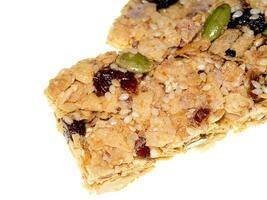 grains and fruits cereal bar. photo