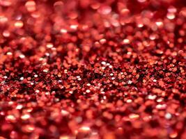 Red sparkling glitter bokeh background photo