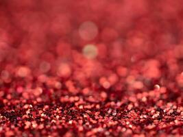 Red Sparkling Glitter bokeh Background. photo