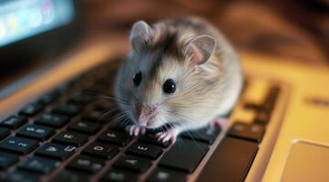 AI generated The hamster at the laptop photo