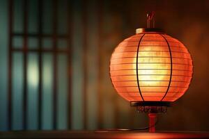 AI generated Chinese traditional red lantern photo