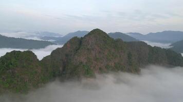 Cloudy Tropical Mountain Range In Khao Sok video