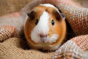 AI generated Beautiful guinea pig pet portrait. photo