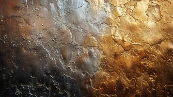 AI generated Close Up of Metal Surface With Gold Paint photo