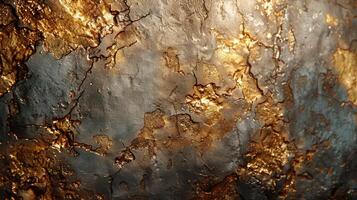 AI generated Close Up of Metal Surface With Gold Paint photo