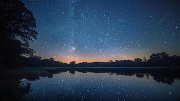 AI generated Night Sky Reflecting in Water photo