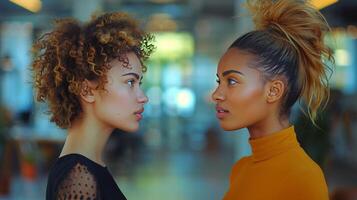AI generated Two Beautiful Young Women Standing Together photo