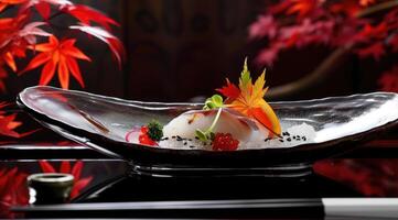 AI generated Fresh fish ready for cooking, evoking culinary inspiration photo