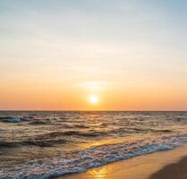 Landscape horizon viewpoint vertical summer shore sea beach nobody wind wave cool holiday look calm big sunset sky twilight evening on day time nature tropical coast beautiful ocean water travel photo