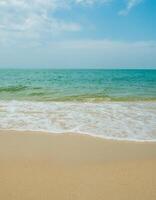 Horizon Landscape summer vertical front view point beautiful  tropical sea beach white sand clean and blue sky background calm Nature ocean Beautiful  wave water travel at Sai Kaew Beach thailand photo