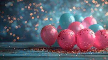 AI generated Bunch of Balloons on Table photo
