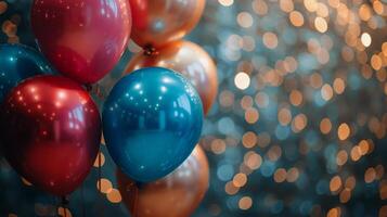 AI generated Group of Colorful Balloons Floating in the Air photo