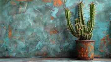 AI generated Row of Potted Plants on Table photo