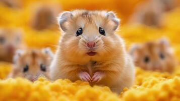 AI generated Small Rodent in a Yellow Hoodie photo