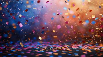 AI generated Colorful Confetti Spread on Table photo