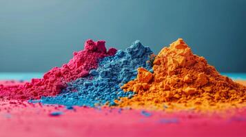 AI generated Colorful Powder Pile on Table photo