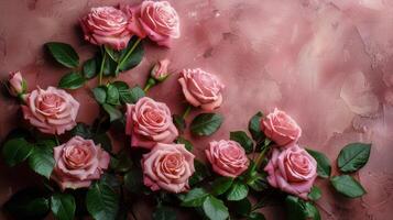 AI generated Pink Roses Floating in the Air photo