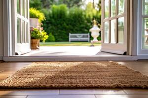 AI generated High-quality runner mat place on the entrance of the house. photo