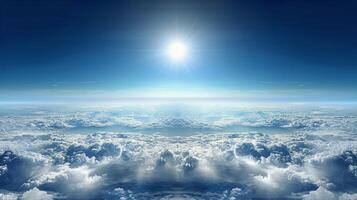 AI generated Sun Shining Above Clouds in Sky photo