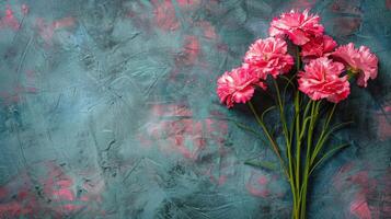 AI generated Pink Flowers on Table photo