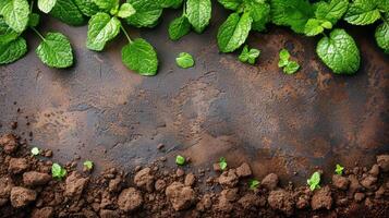 ai generado un cerca arriba de un planta creciente fuera de suciedad foto