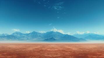 ai generado Desierto paisaje con distante montañas foto