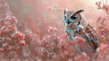 AI generated Close Up of Owl With Orange Eyes photo